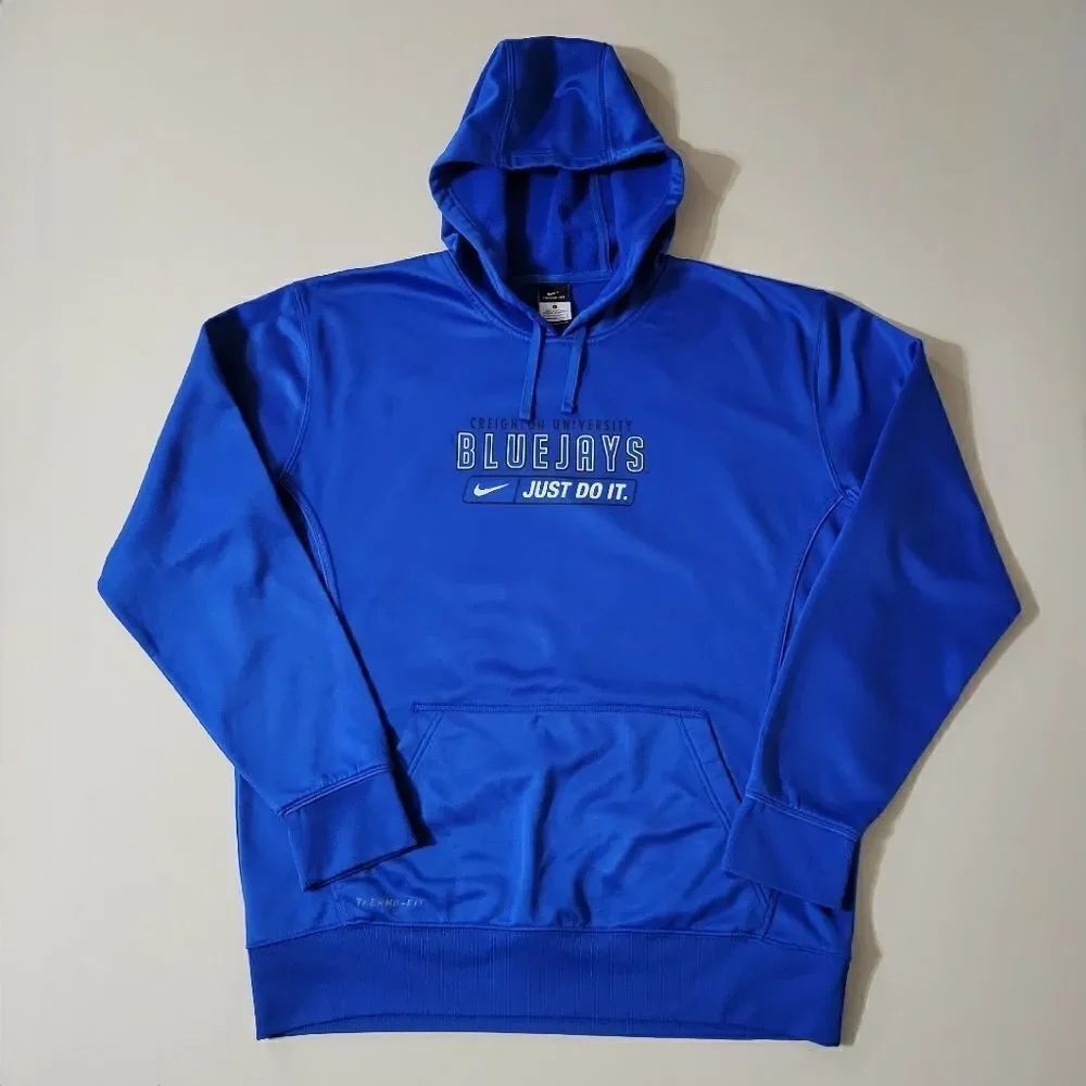 Nike Men's Therma-FIT Blue Hooded Creighton Bluejays Sweatshirt